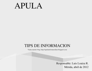 Boletín Informativo de Apula abril 2012 por Luís Loaiza Rincón