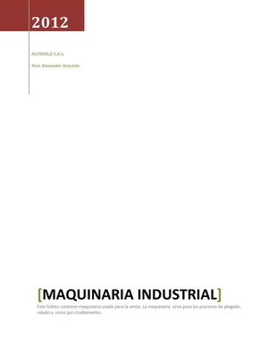 MAQUINARIA INDUSTRIAL
