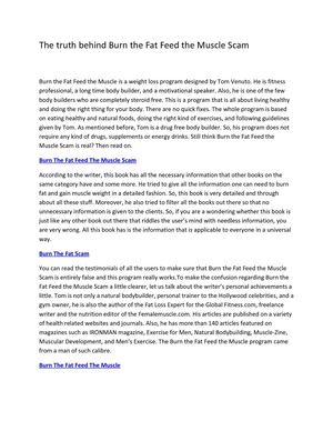 The truth behind Burn the Fat Feed the Muscle Scam