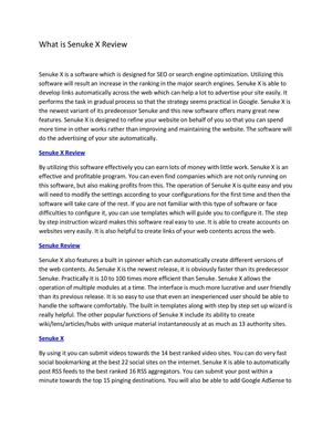 What is Senuke X Review