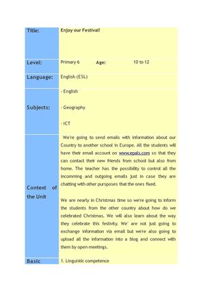 scheme didactic unit on christmas