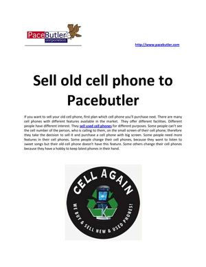 Calaméo - Sell old cell phone to Pacebutler