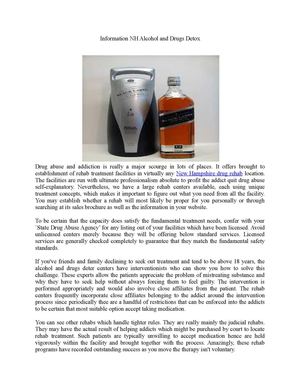 Information Nh Alcohol And Drugs Detox