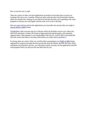 How to convert wmv to mp4