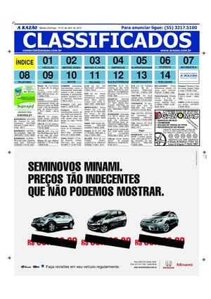 Jornal A Razão Santa Maria - 14 e 15042012 Classificados