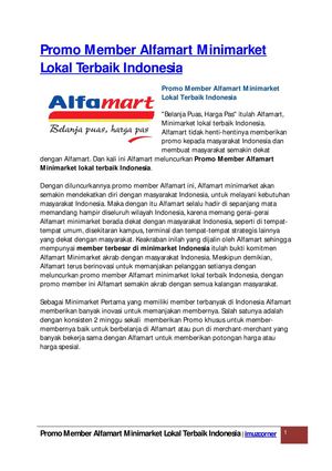 Promo Member Alfamart Minimarket Lokal Terbaik Indonesia