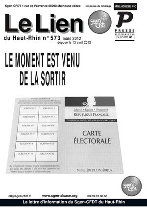 Le Lien Du Sgen Haut-Rhin avril 2012 - spécial élections
