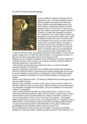 Leyenda, "El cofre de Pandora"