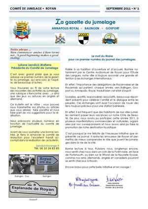 LA GAZETTE DU JUMELAGE 1