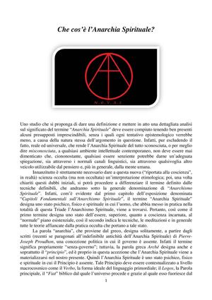 Che cos'è l'Anarchia Spirituale?