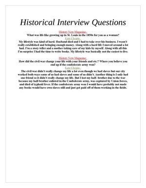 Historical Interview Questions
