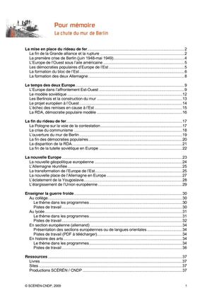 POUR MEMOIRE LA CHUTE DU MUR DE BERLIN