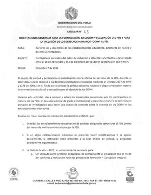 CIRCULAR 43 POE