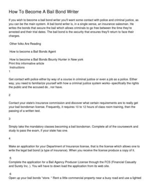 How To Become A Bail Bond Writer