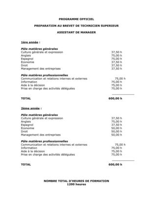 Programme de formation