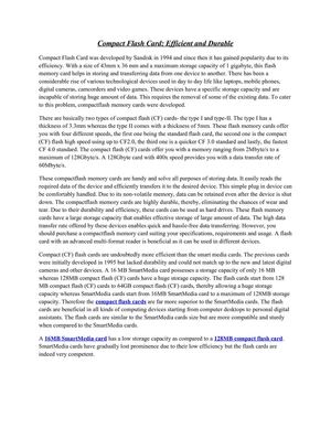 Compact Flash Card: Efficient and Durable