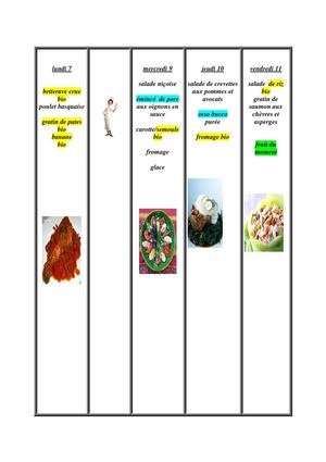 Menu mai 2012