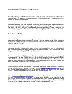 Associate’s degree in Respiratory therapy – An Overview