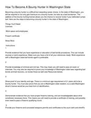 How To Become A Bounty Hunter In Washington State