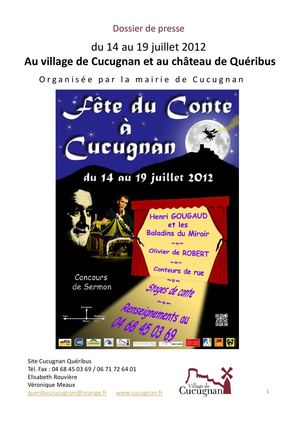 Le dossier de presse de la Fête du conte 2012