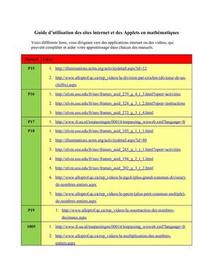 Applets en mathématique secondaire