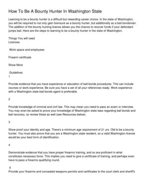 How To Be A Bounty Hunter In Washington State