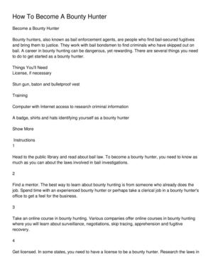 How To Become A Bounty Hunter