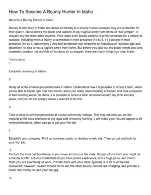 How To Become A Bounty Hunter In Idaho