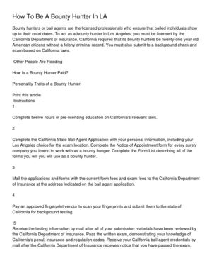 How To Be A Bounty Hunter In LA