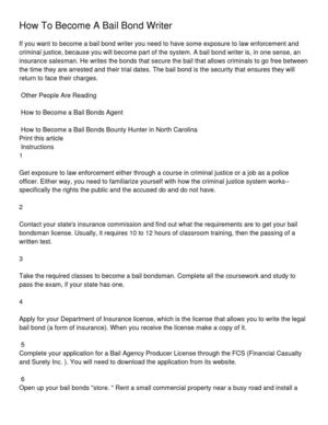 How To Become A Bail Bond Writer