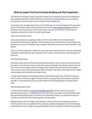 What to expect from Pre-Purchase Building and Pest Inspections