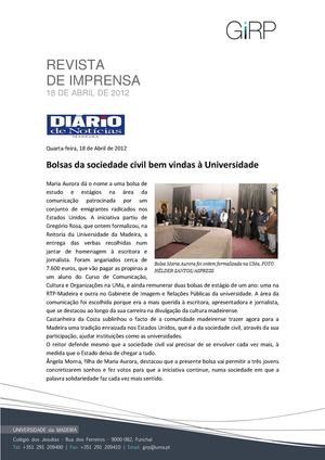 Revista de Imprensa de 18 de abril de 2012