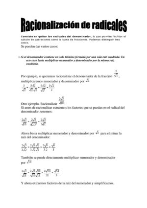Racionalización de radicales