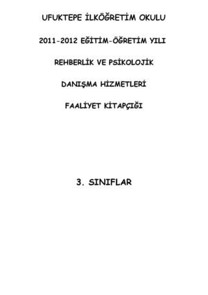 REHBERLİK VE PSİKOLOJİK DANIŞMA HİZMETLERİ 3. SINIF FAALİYET KİTAPÇIĞI