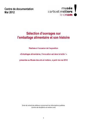 Sélection d'ouvrages sur l' emballage alimentaire