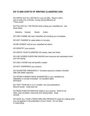 Do's & Don'ts Of Ads