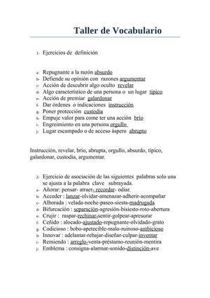 Taller de Vocabulario