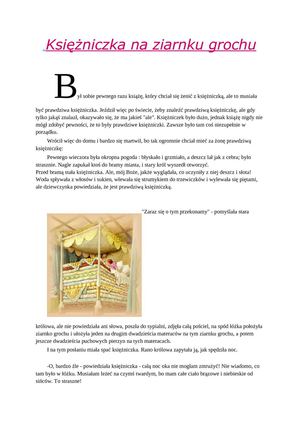 Księżniczka na ziarnku grochu.