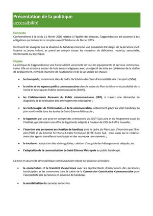 Présentation de la politique Accessibilité