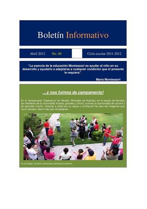 Boletin - Yicandi Montessori - Abril 2012