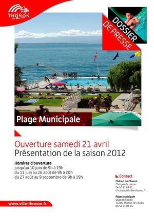 Plage municipale de Thonon - Présentation de la saison 2012