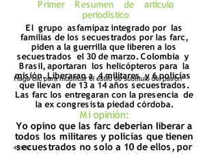 Resumen   de   articulo periodístico