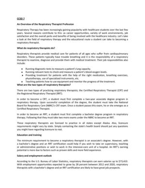 An Overview of the Respiratory Therapist Profession