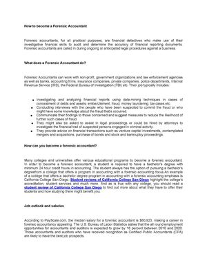 How to become a Forensic Accountant