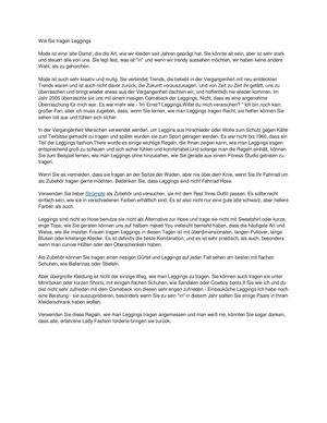 Wie Sie tragen Leggings