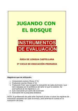 Jugando con el bosque. Instrumentos de evaluación
