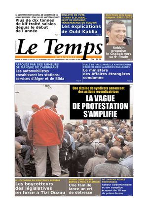 Le Temps d'Algérie Edition du Samedi 21 Avril 201