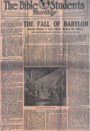 The Fall of Babylon Tract distributed in 1917 