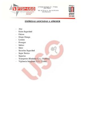 Empresas asociadas a Aproser