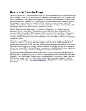 How to write Narrative Essays